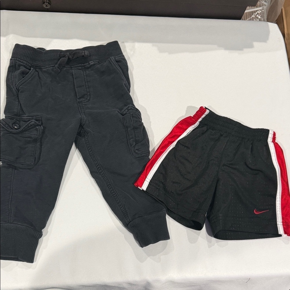 Nike Black Red Shorts. Gap joggers. Size 2T.